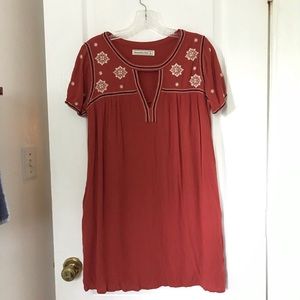 Abercrombie & Fitch red embroidered mini dress